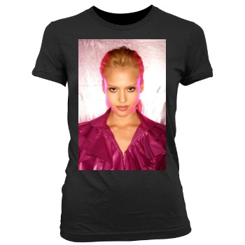 Jessica Alba Women's Junior Cut Crewneck T-Shirt