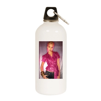 Jessica Alba White Water Bottle With Carabiner