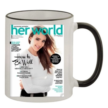 Jessica Alba 11oz Colored Rim & Handle Mug