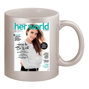 Jessica Alba 11oz Metallic Silver Mug