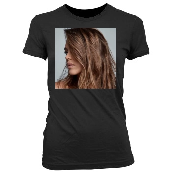 Jessica Alba Women's Junior Cut Crewneck T-Shirt