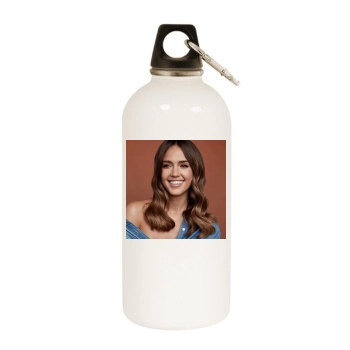 Jessica Alba White Water Bottle With Carabiner