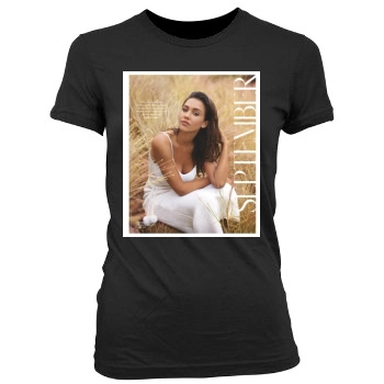 Jessica Alba Women's Junior Cut Crewneck T-Shirt