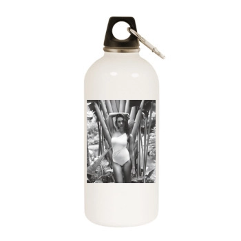 Jessica Alba White Water Bottle With Carabiner