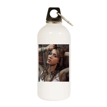 Jessica Alba White Water Bottle With Carabiner