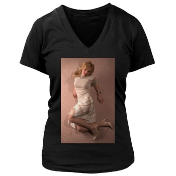 Jessica Alba Women's Deep V-Neck TShirt