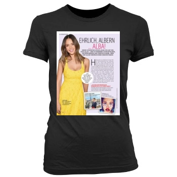 Jessica Alba Women's Junior Cut Crewneck T-Shirt