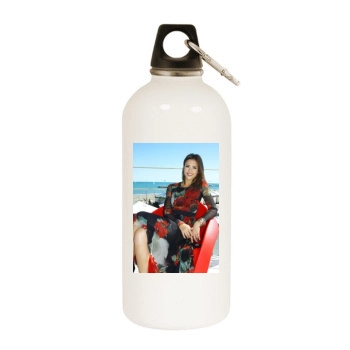 Jessica Alba White Water Bottle With Carabiner