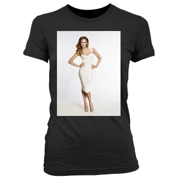 Jessica Alba Women's Junior Cut Crewneck T-Shirt