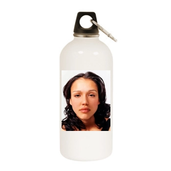 Jessica Alba White Water Bottle With Carabiner