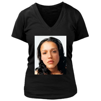 Jessica Alba Women's Deep V-Neck TShirt