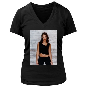 Jessica Alba Women's Deep V-Neck TShirt