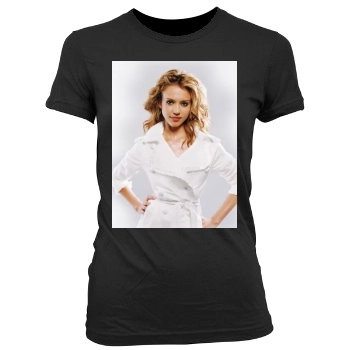 Jessica Alba Women's Junior Cut Crewneck T-Shirt