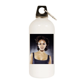 Jessica Alba White Water Bottle With Carabiner