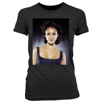 Jessica Alba Women's Junior Cut Crewneck T-Shirt