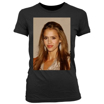 Jessica Alba Women's Junior Cut Crewneck T-Shirt