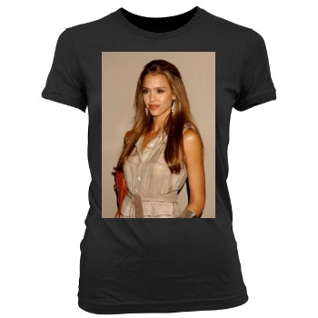 Jessica Alba Women's Junior Cut Crewneck T-Shirt