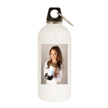 Jessica Alba White Water Bottle With Carabiner