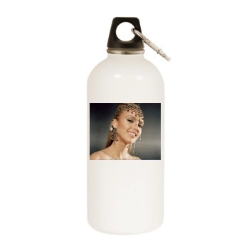 Jessica Alba White Water Bottle With Carabiner