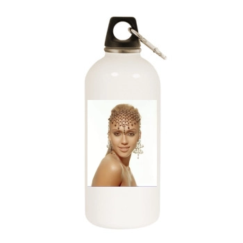 Jessica Alba White Water Bottle With Carabiner