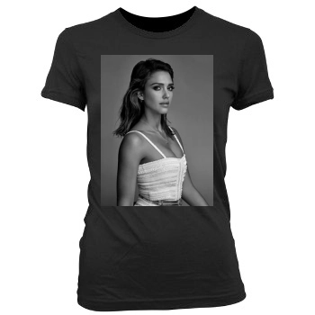 Jessica Alba Women's Junior Cut Crewneck T-Shirt