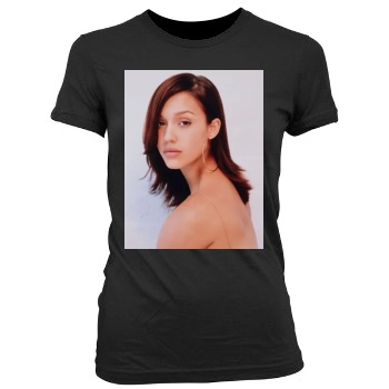 Jessica Alba Women's Junior Cut Crewneck T-Shirt