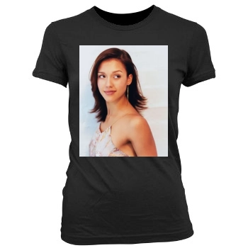 Jessica Alba Women's Junior Cut Crewneck T-Shirt