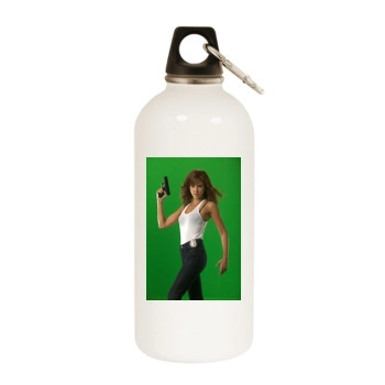 Jessica Alba White Water Bottle With Carabiner