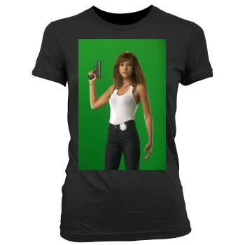 Jessica Alba Women's Junior Cut Crewneck T-Shirt