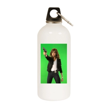 Jessica Alba White Water Bottle With Carabiner