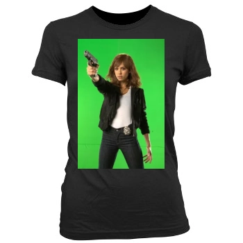 Jessica Alba Women's Junior Cut Crewneck T-Shirt