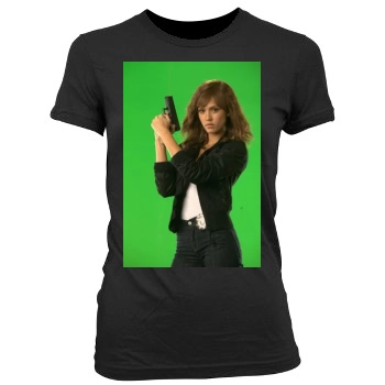 Jessica Alba Women's Junior Cut Crewneck T-Shirt