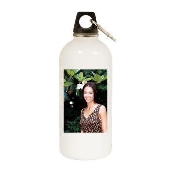 Jessica Alba White Water Bottle With Carabiner