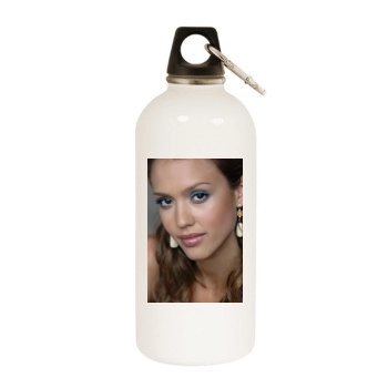 Jessica Alba White Water Bottle With Carabiner