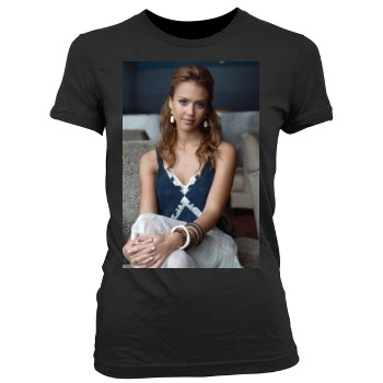 Jessica Alba Women's Junior Cut Crewneck T-Shirt