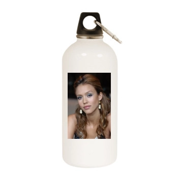 Jessica Alba White Water Bottle With Carabiner