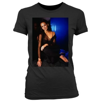 Jessica Alba Women's Junior Cut Crewneck T-Shirt