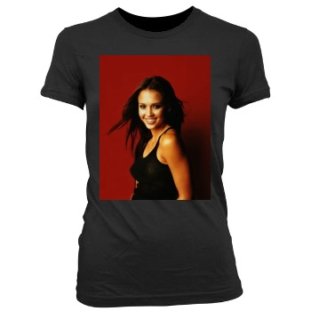 Jessica Alba Women's Junior Cut Crewneck T-Shirt