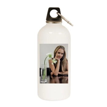 Jessica Alba White Water Bottle With Carabiner