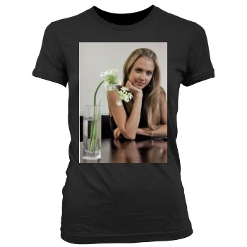 Jessica Alba Women's Junior Cut Crewneck T-Shirt