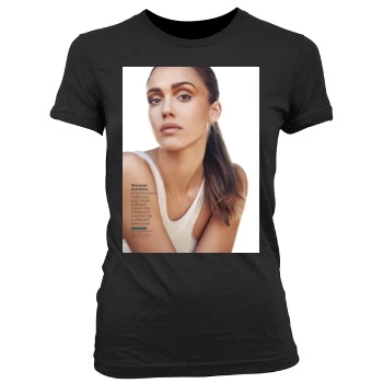 Jessica Alba Women's Junior Cut Crewneck T-Shirt