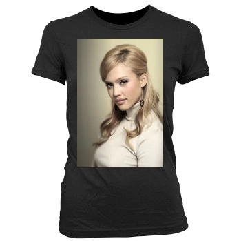 Jessica Alba Women's Junior Cut Crewneck T-Shirt