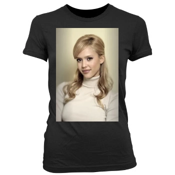 Jessica Alba Women's Junior Cut Crewneck T-Shirt