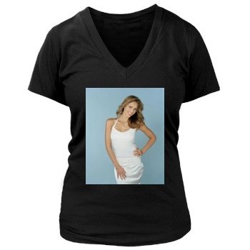 Jessica Alba Women's Deep V-Neck TShirt