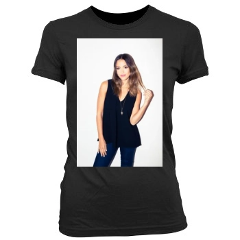 Jessica Alba Women's Junior Cut Crewneck T-Shirt