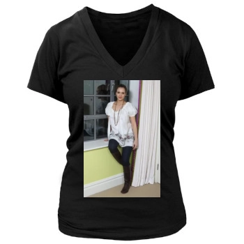 Jessica Alba Women's Deep V-Neck TShirt