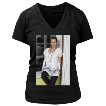 Jessica Alba Women's Deep V-Neck TShirt