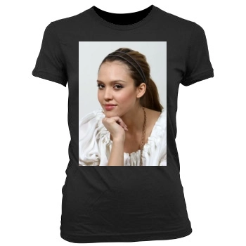 Jessica Alba Women's Junior Cut Crewneck T-Shirt