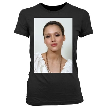 Jessica Alba Women's Junior Cut Crewneck T-Shirt