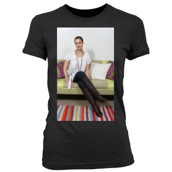 Jessica Alba Women's Junior Cut Crewneck T-Shirt